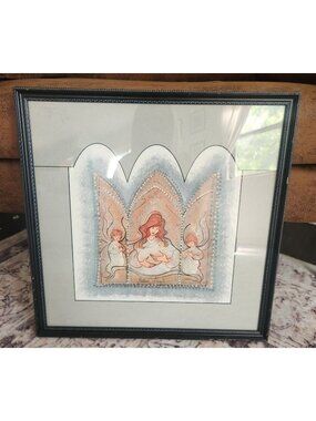 P. Buckley Moss Mother's Angels Framed, Matted & Signed 18"X18"